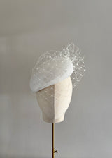 XL Selene Straw Cocktail Hat with Veiling