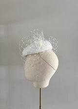 XL Selene Straw Cocktail Hat with Veiling