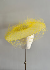 Epona Hat in Straw with Spotted Veiling in Navy