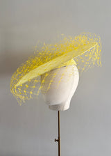 Epona Hat in Straw with Spotted Veiling in Navy