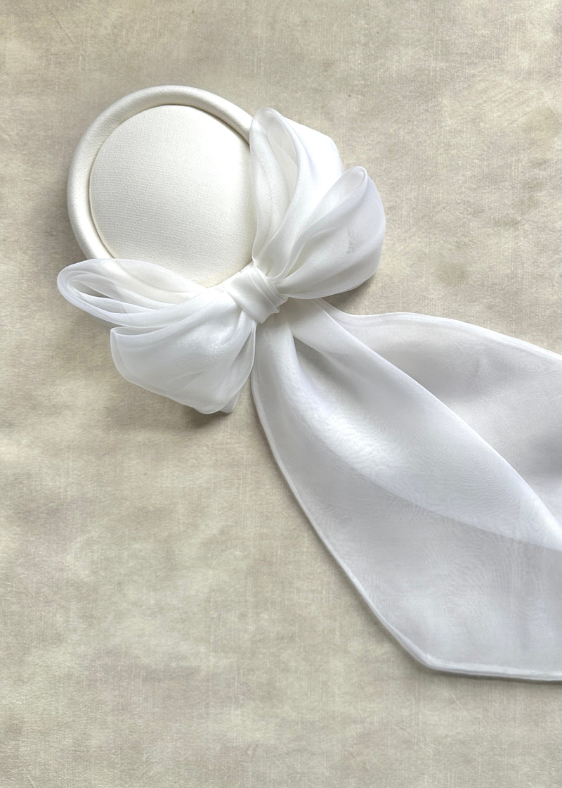 Roma Tailored Pillbox in Crepe with Organza Bow
