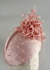 Vitula Hat in Satin with Chrysanthemums and Veiling