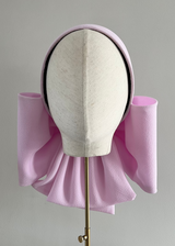 Nyx Skullcap Hat with Oversized Bow in Soft Pink