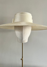 Enid Boater Hat in Straw with Pinokpok Bow
