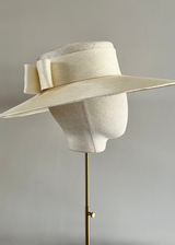 Enid Boater Hat in Straw with Pinokpok Bow