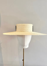 Straw Boater with Satin Bow