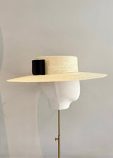 Straw Boater with Satin Bow