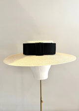 Straw Boater with Satin Bow