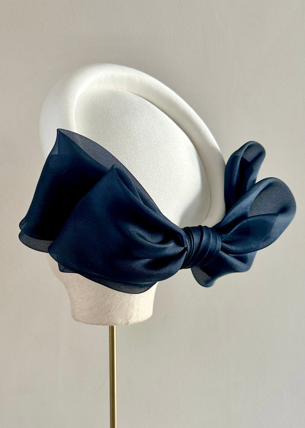 The Halo® Pillbox in Satin with Organza Bow