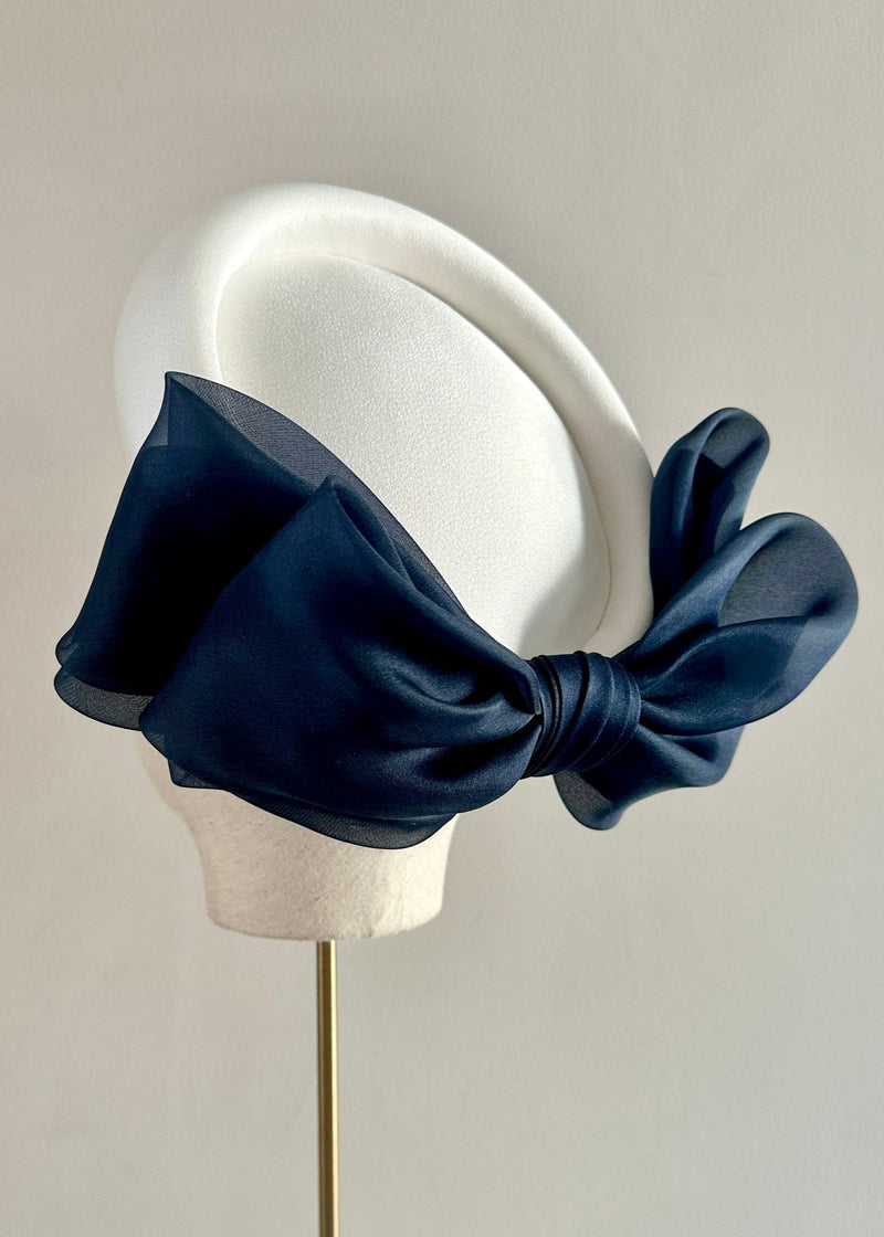 The Halo® Pillbox in Satin with Organza Bow