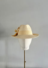 Ishtar Trilby Hat in Panama with Bows in Cream