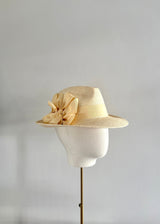 Ishtar Trilby Hat in Panama with Bows in Cream