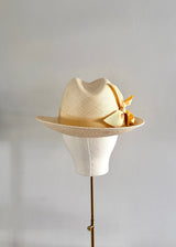 Ishtar Trilby Hat in Panama with Bows in Cream