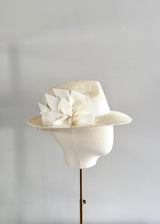 Ishtar Trilby Hat in Ivory Ramie