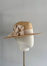 Maria Raffia Fedora with Bows in Natural