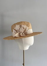 Maria Raffia Fedora with Bows in Natural