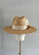 Maria Raffia Fedora with Bows in Natural