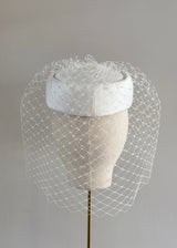 Roma Tailored Pillbox in Crepe with Veiling