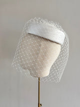 Roma Tailored Pillbox in Crepe with Veiling
