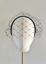 Headband with Vintage Birdcage Crystal Veil