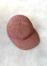 Pink Straw Baseball Cap