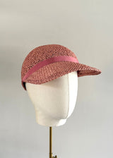 Pink Straw Baseball Cap