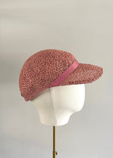Pink Straw Baseball Cap