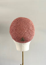 Pink Straw Baseball Cap