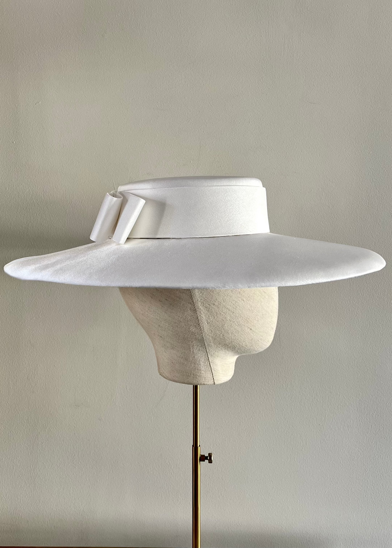 Cynthia Boater Hat in Satin
