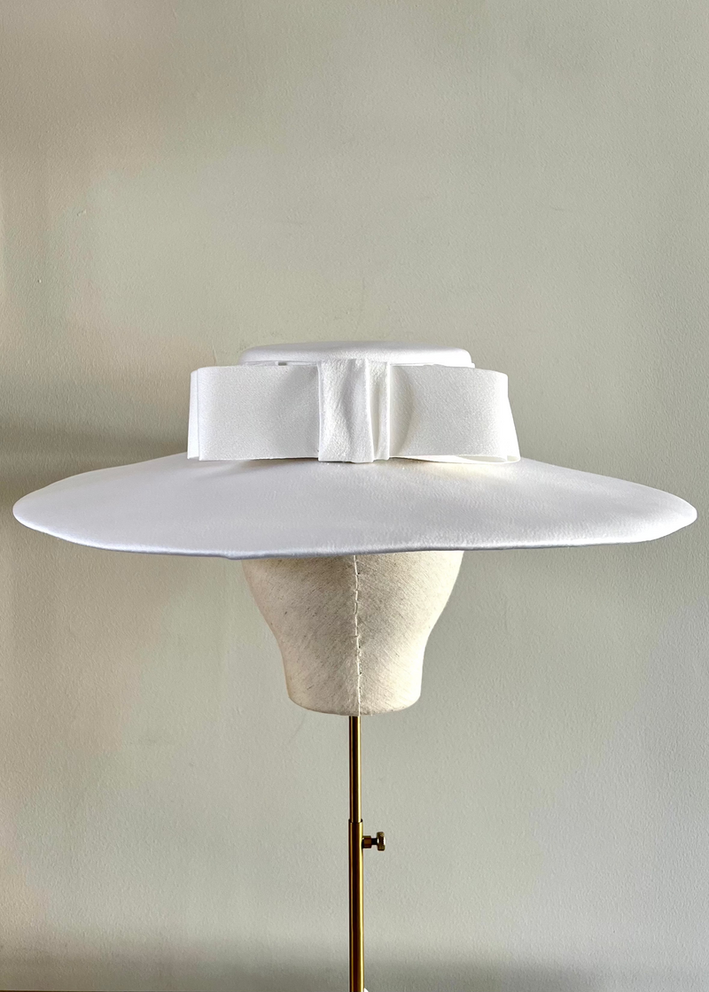 Cynthia Boater Hat in Satin