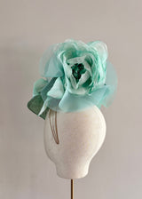 Mini Mena in Straw with Turquoise Flower
