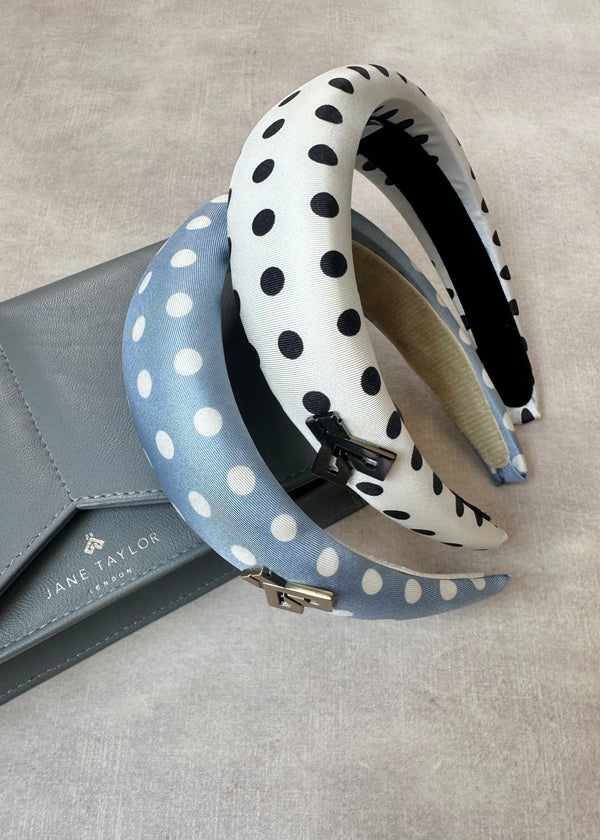 The Original Headband in Satin in Polka Dot