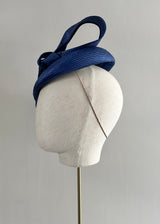 Teardrop Hat in Straw with Bow in Royal Blue