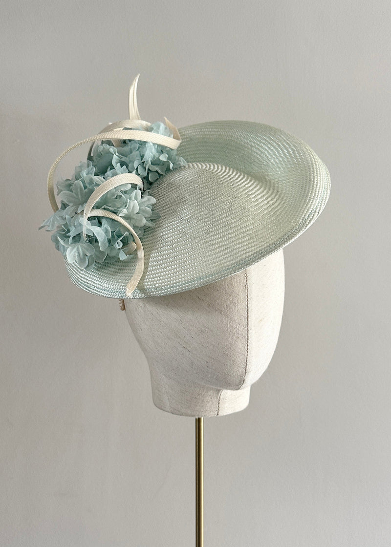 Maia Hat in Straw with Flowers in Mint