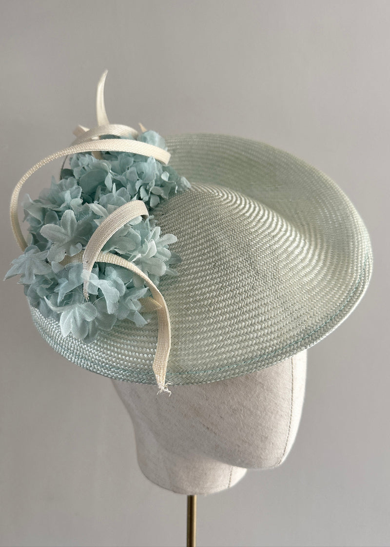 Maia Hat in Straw with Flowers in Mint