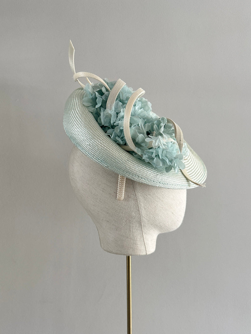 Maia Hat in Straw with Flowers in Mint