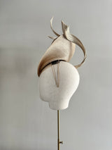 Rebecca in Straw with Silk Abaca Rose in Gold