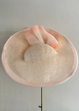 XL Kyra in Sinamay with Roses and Crin Waves in Peach
