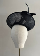 Hygieia Hat with Leather Flowers in Black