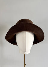 Cloche Hat in Brown Felt