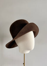 Cloche Hat in Brown Felt