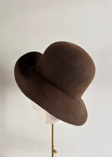 Cloche Hat in Brown Felt