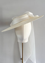 Hera Hat in Straw with Organza Bow