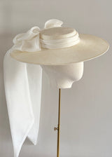 Hera Hat in Straw with Organza Bow