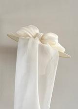 Hera Hat in Straw with Organza Bow