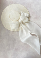 Hera Hat in Straw with Organza Bow