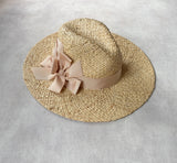 Maria Raffia Fedora with Bows in Natural