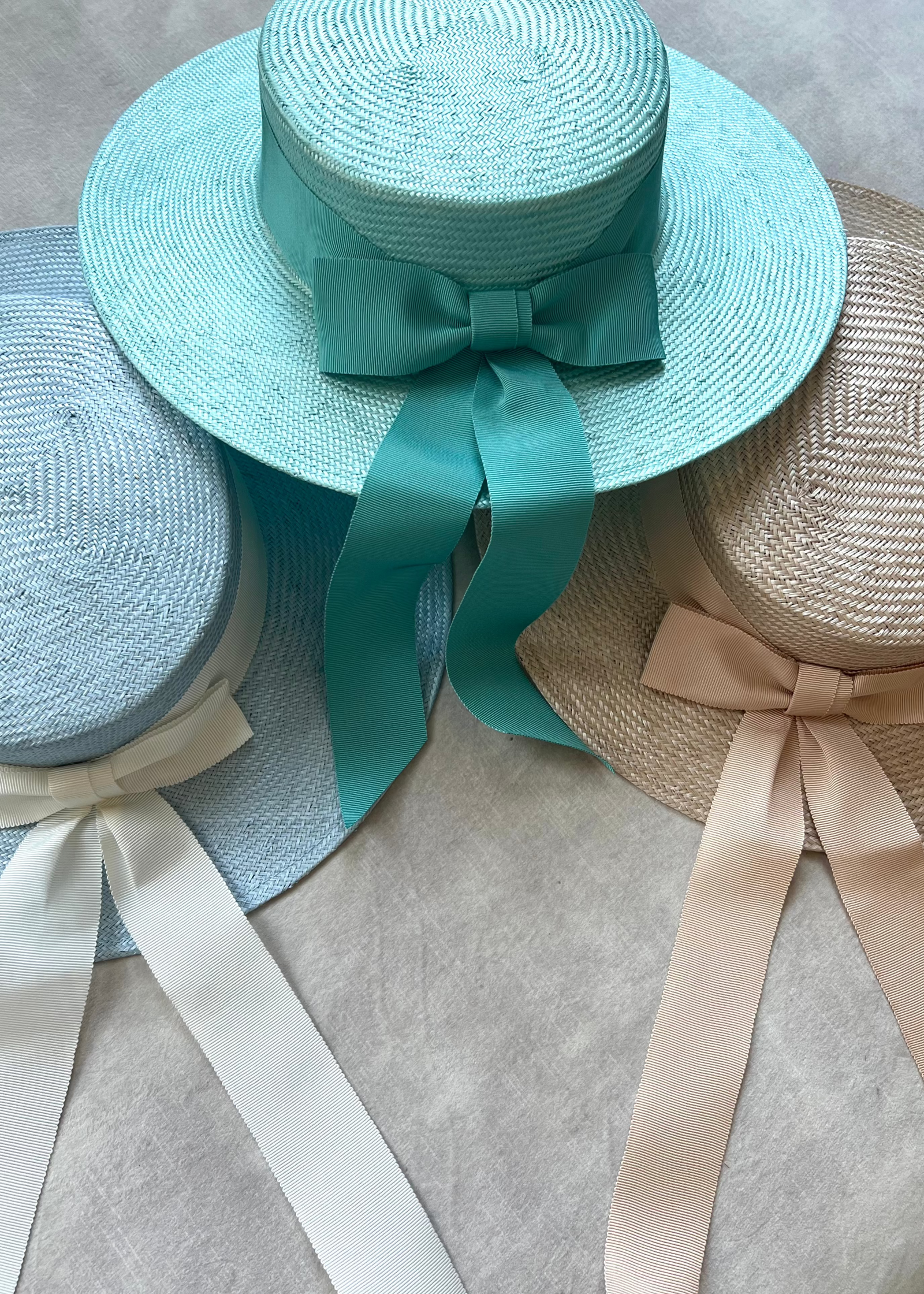 Children's Boater in Straw with Bow - Jane Taylor London