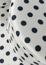 Cynthia Boater Hat in Silk in Polka Dot