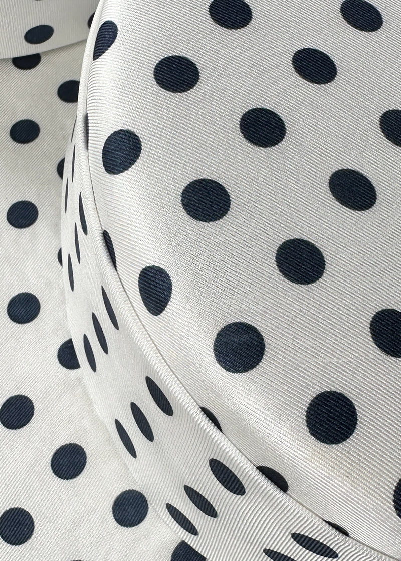 Cynthia Boater Hat in Silk in Polka Dot
